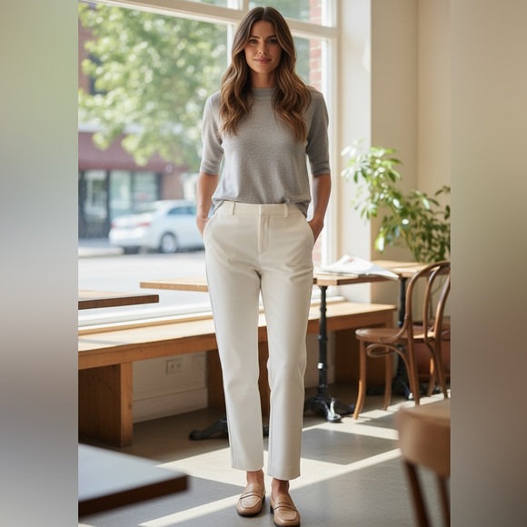 White House Black Market Pants - 🩵WHBM White Classic Slim Ankle Comfort Stretch Trousers